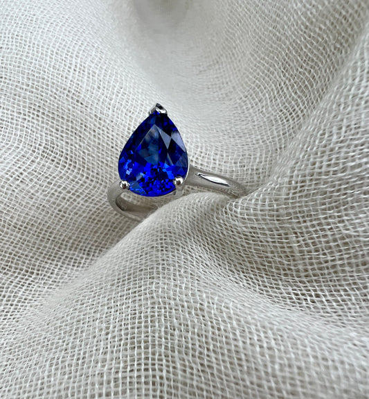 Pear Tanzanite ring