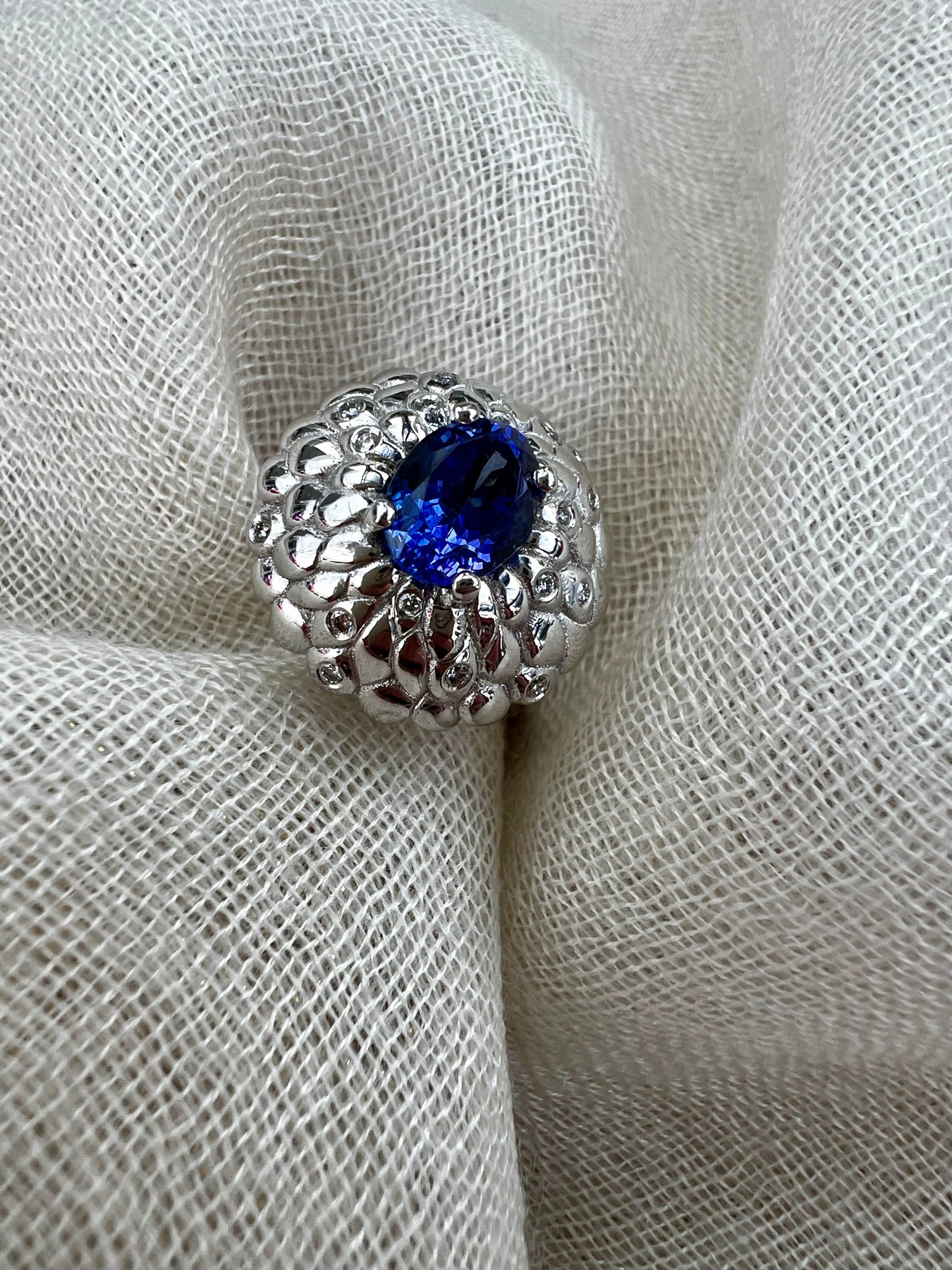 Tanzanite Pincushion ring