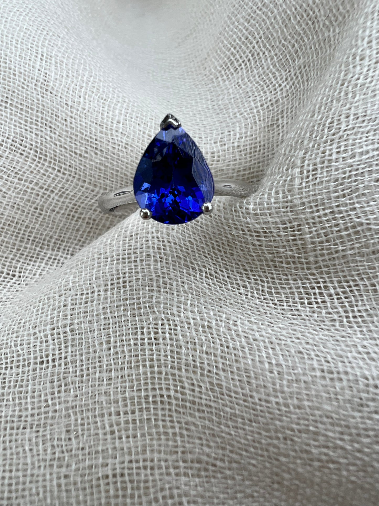 Pear Tanzanite ring