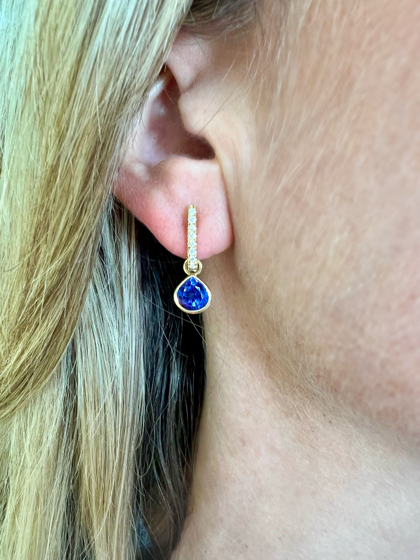 Tanzanite Pear drop earrings