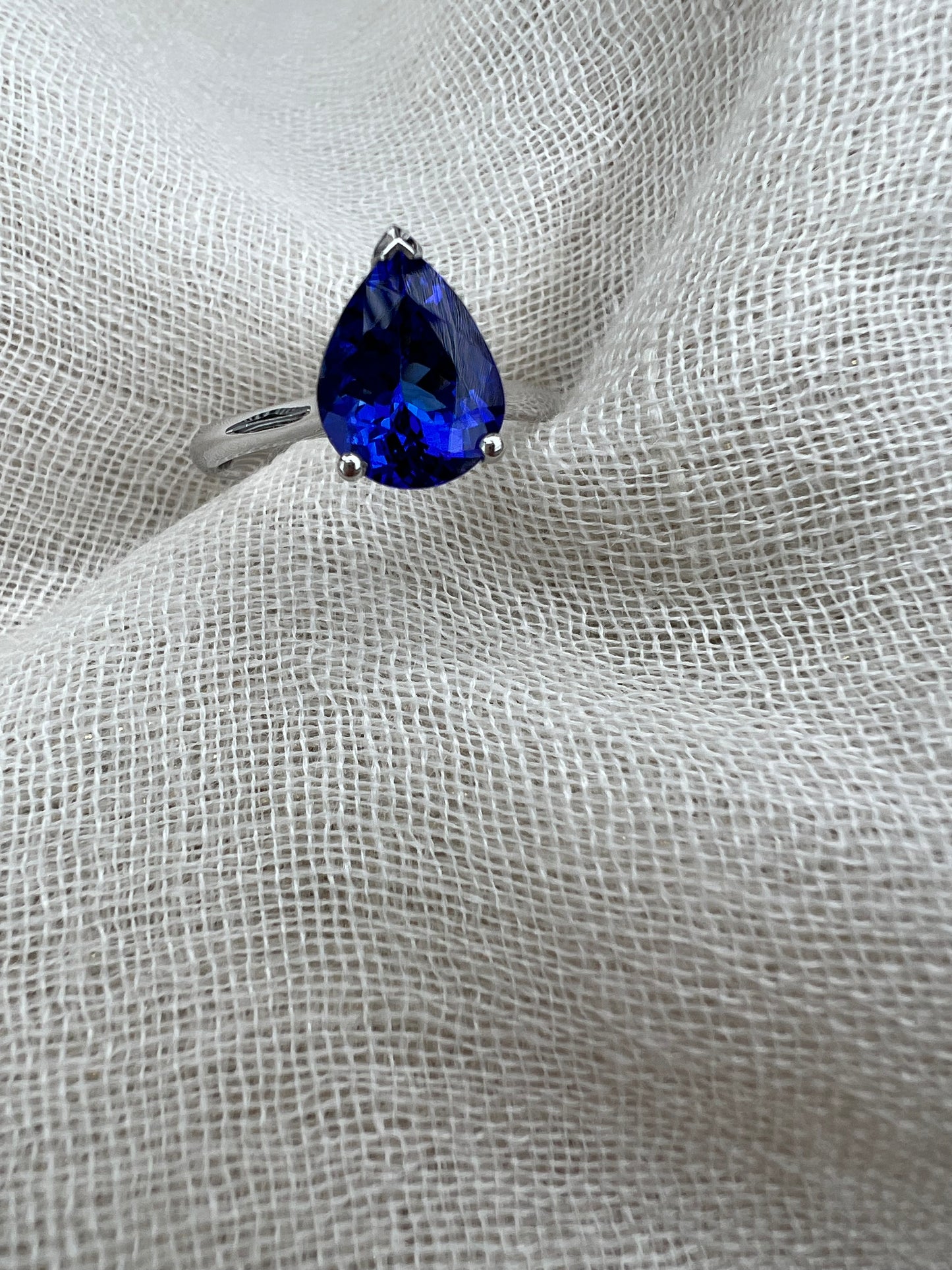 Pear Tanzanite ring