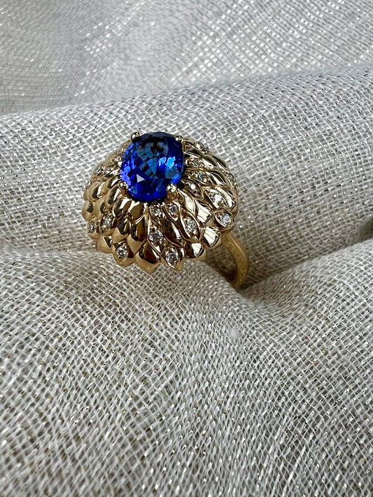 Tanzanite Pincushion ring