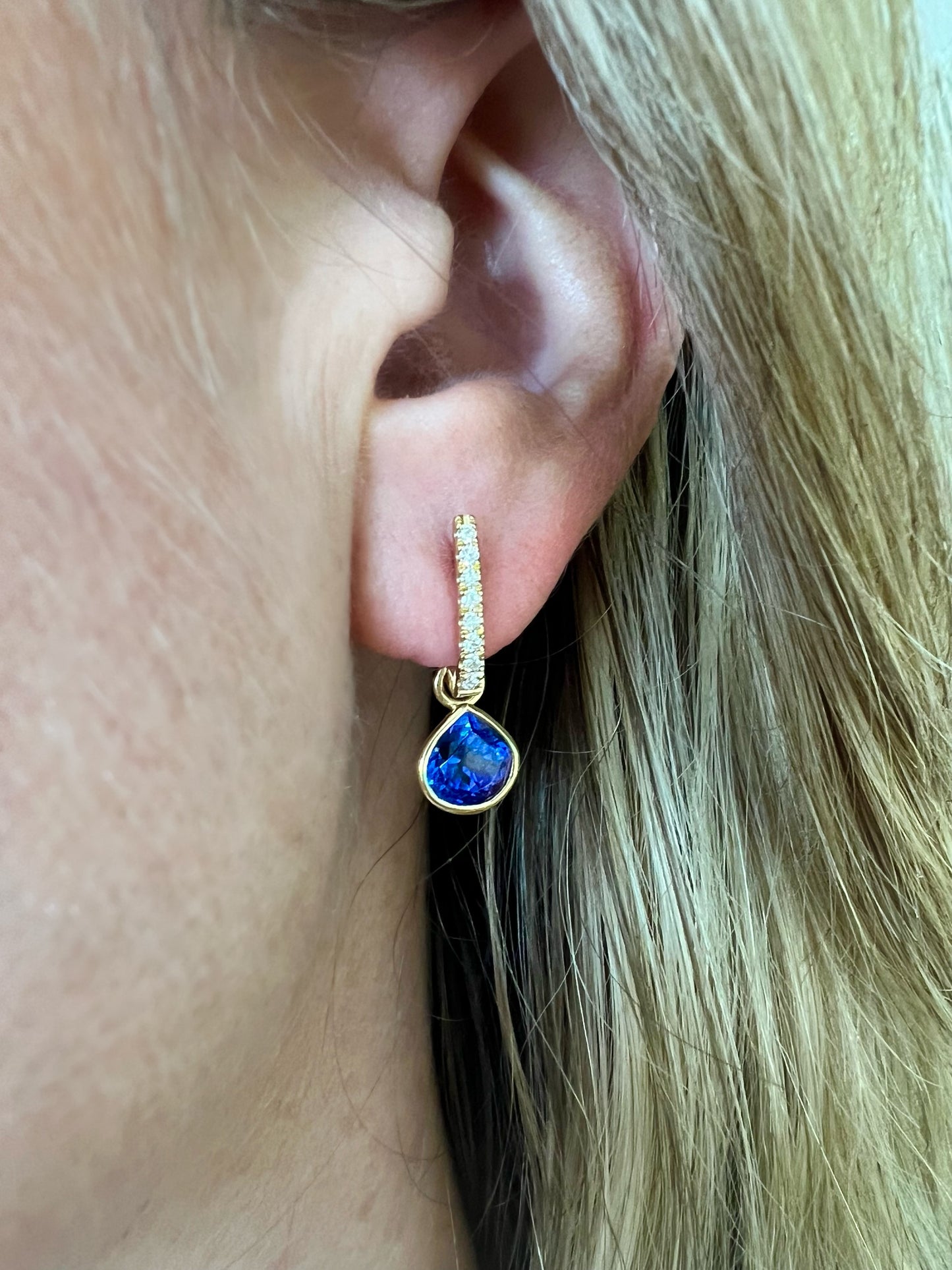 Tanzanite Pear drop earrings