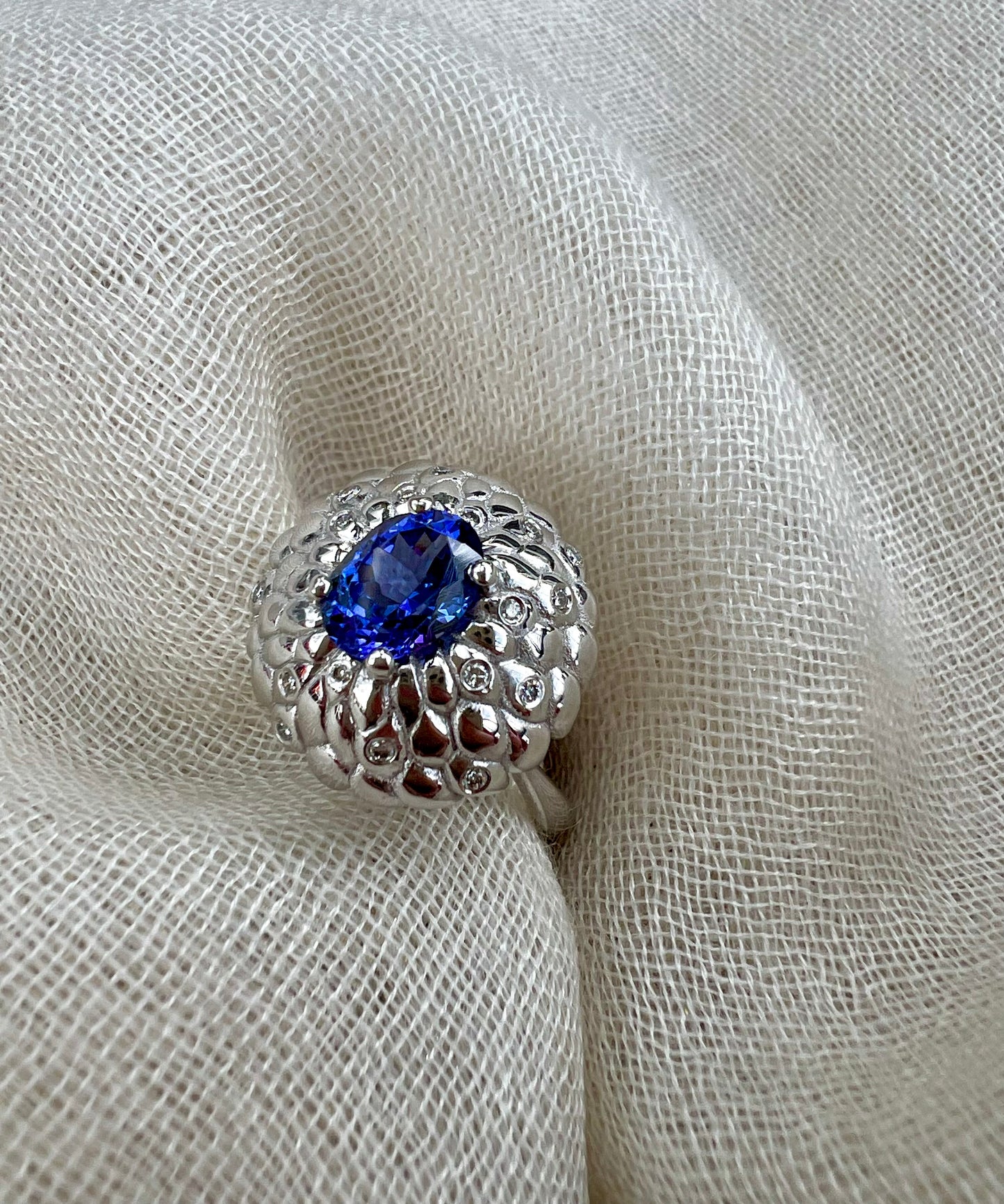 Tanzanite Pincushion ring