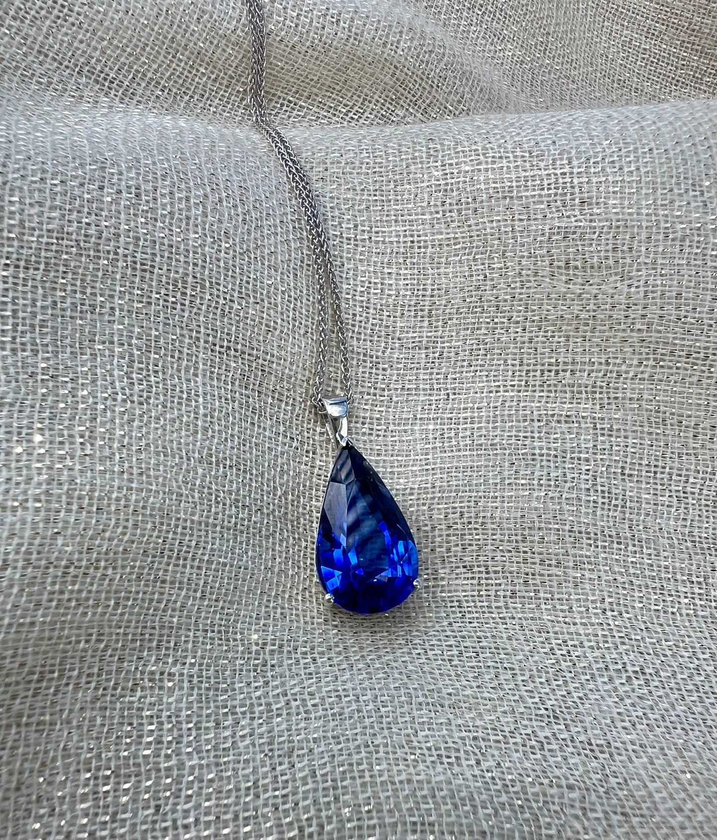 Large pear Tanzanite Pendant