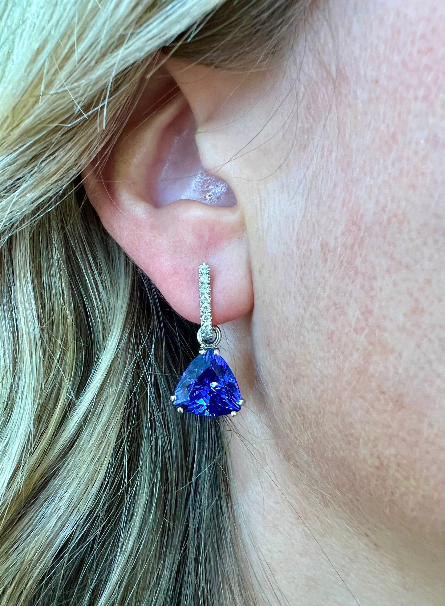 Tanzanites Trillion drop earrings