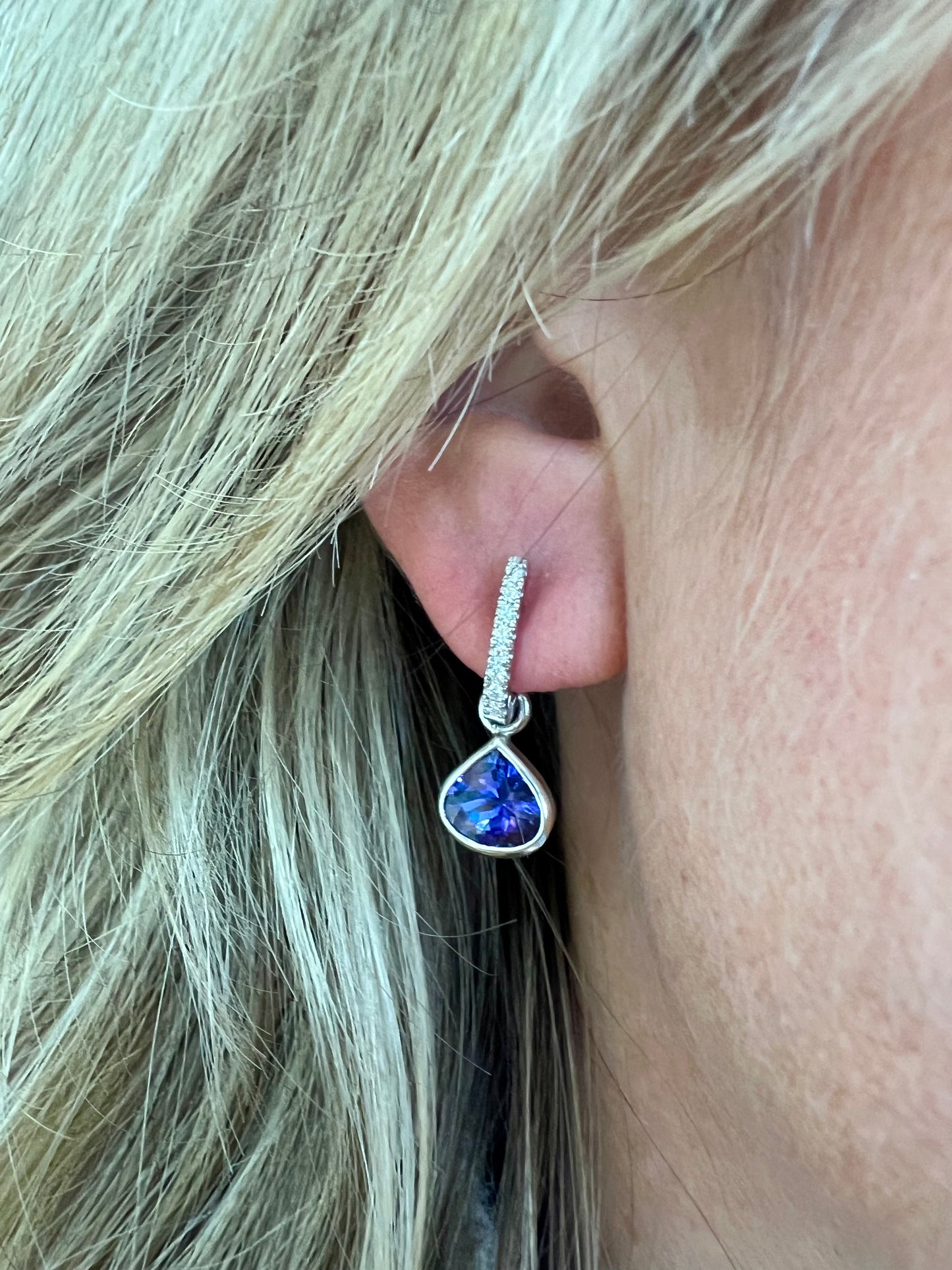 Tanzanite pear drop earrings