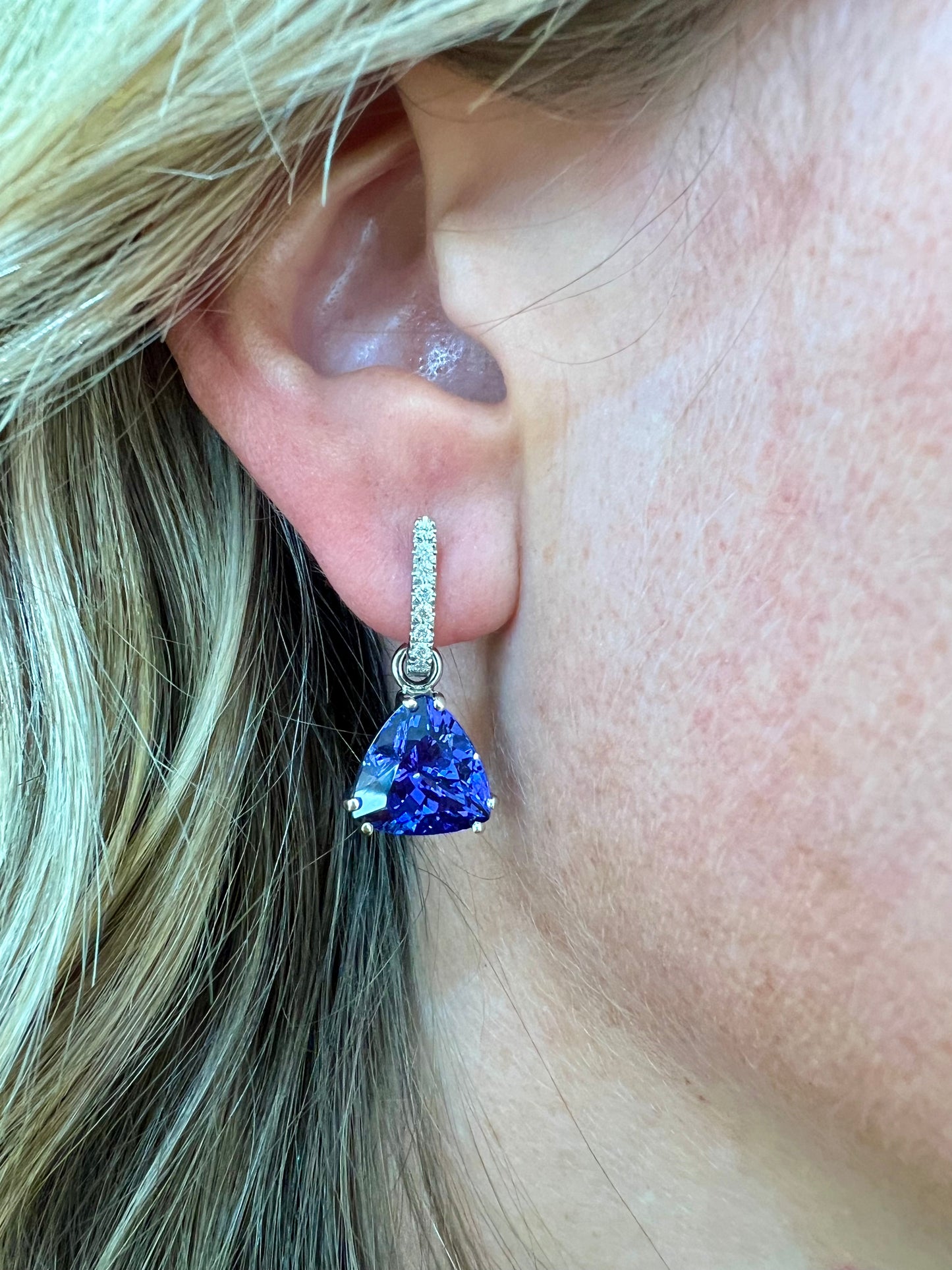 Tanzanites Trillion drop earrings