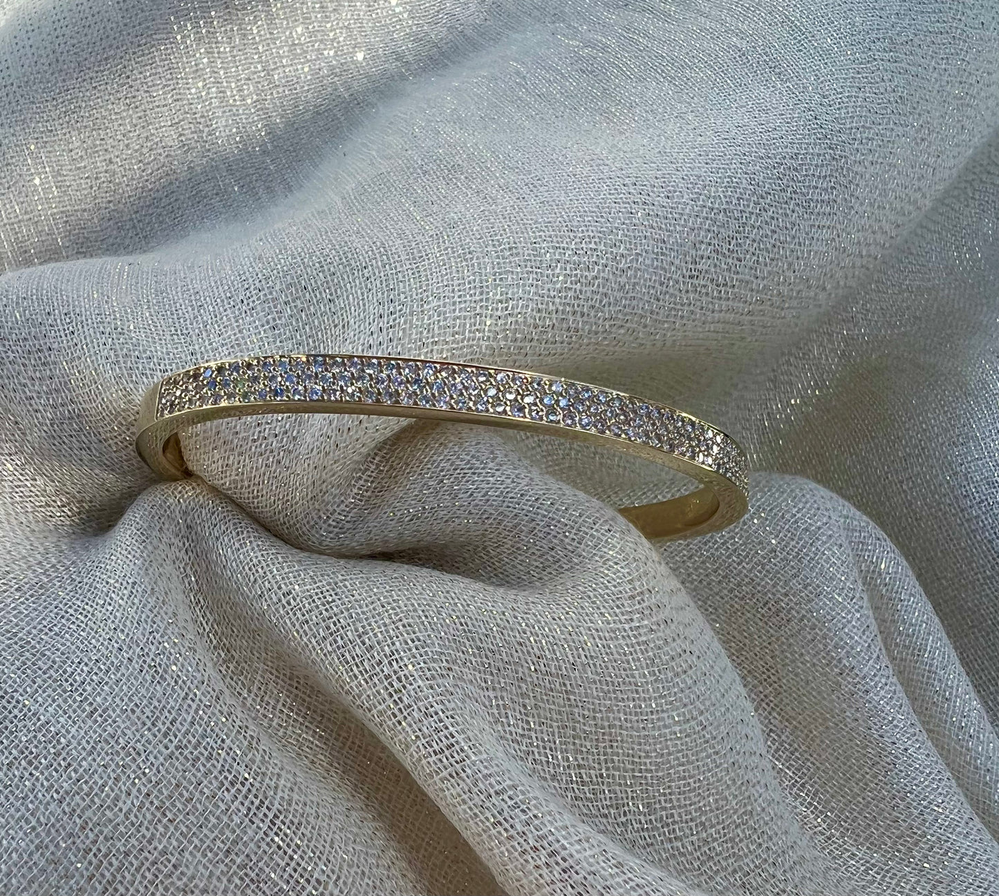 Yellow gold diamond cuff