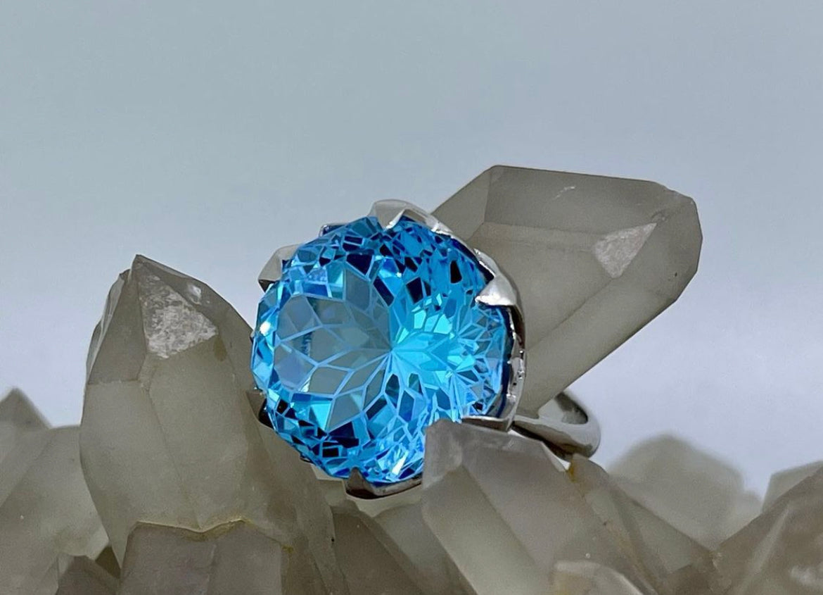 Topaz star cut ring