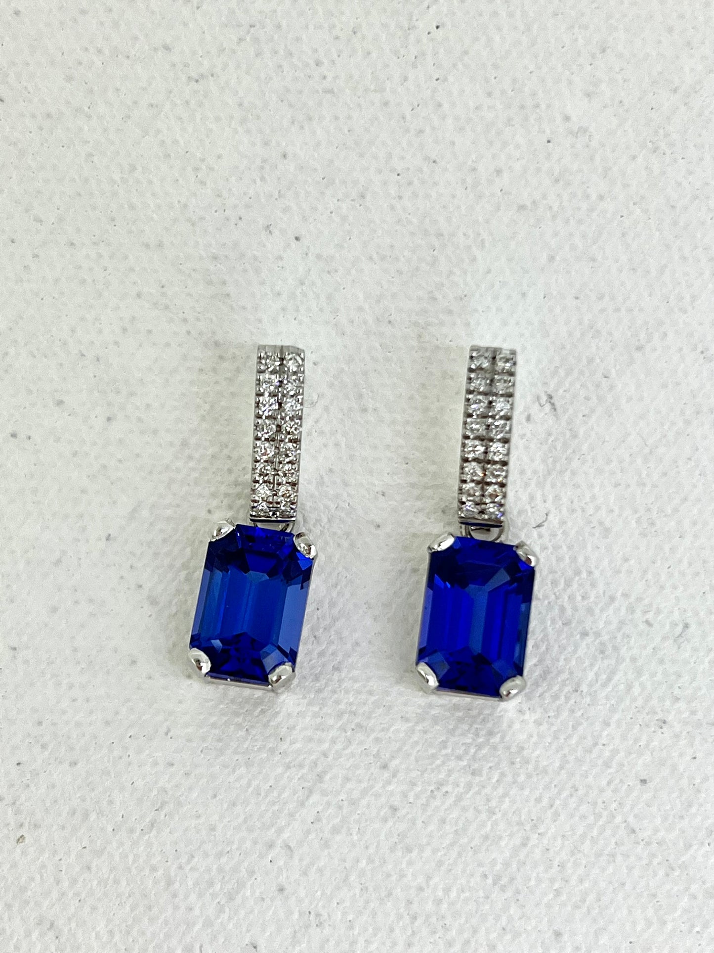 Tanzanite Emerald cut earrings