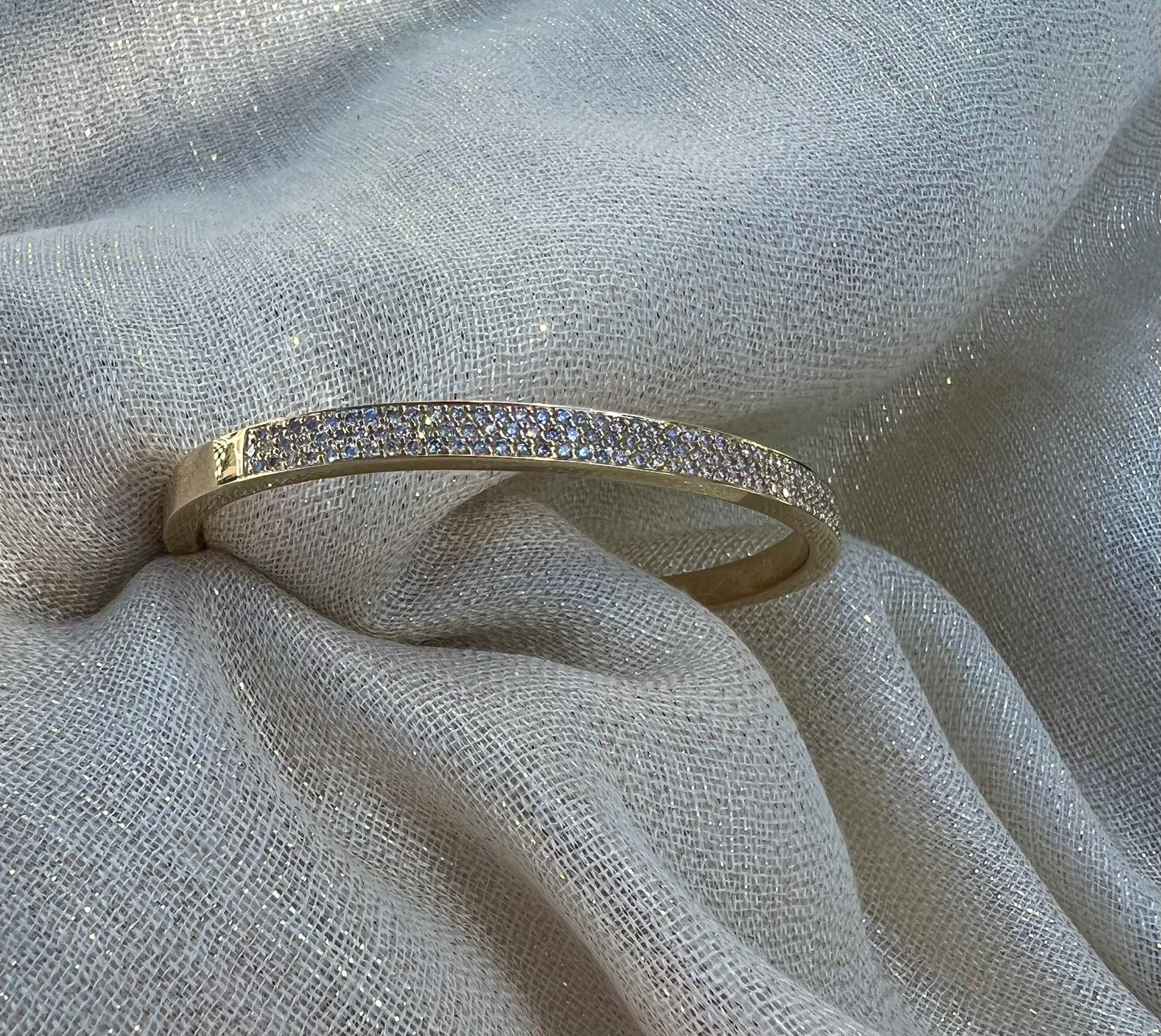 Yellow gold diamond cuff