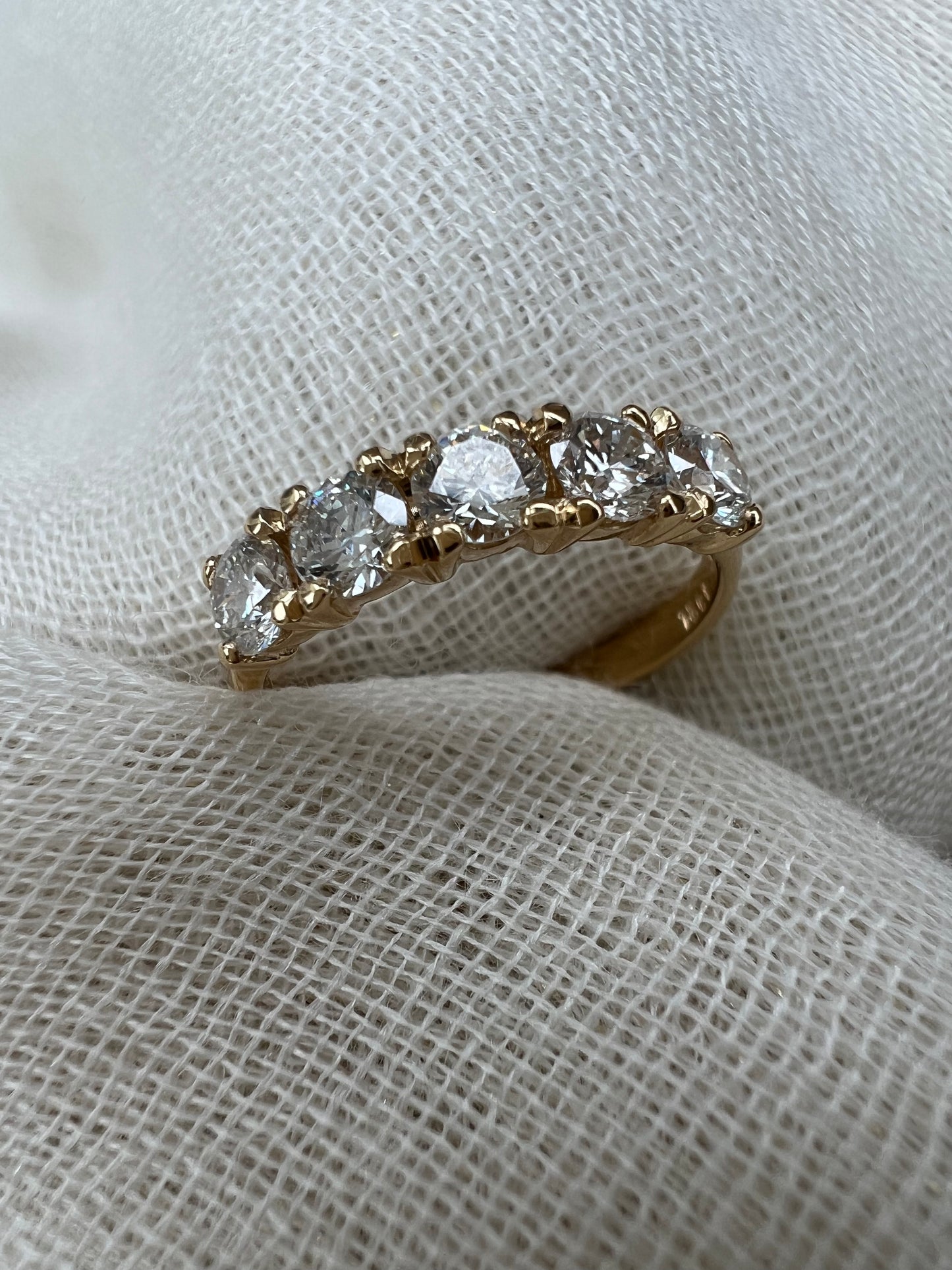 5 stone half eternity band