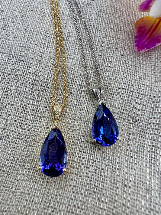 Tanzanite pear pendant