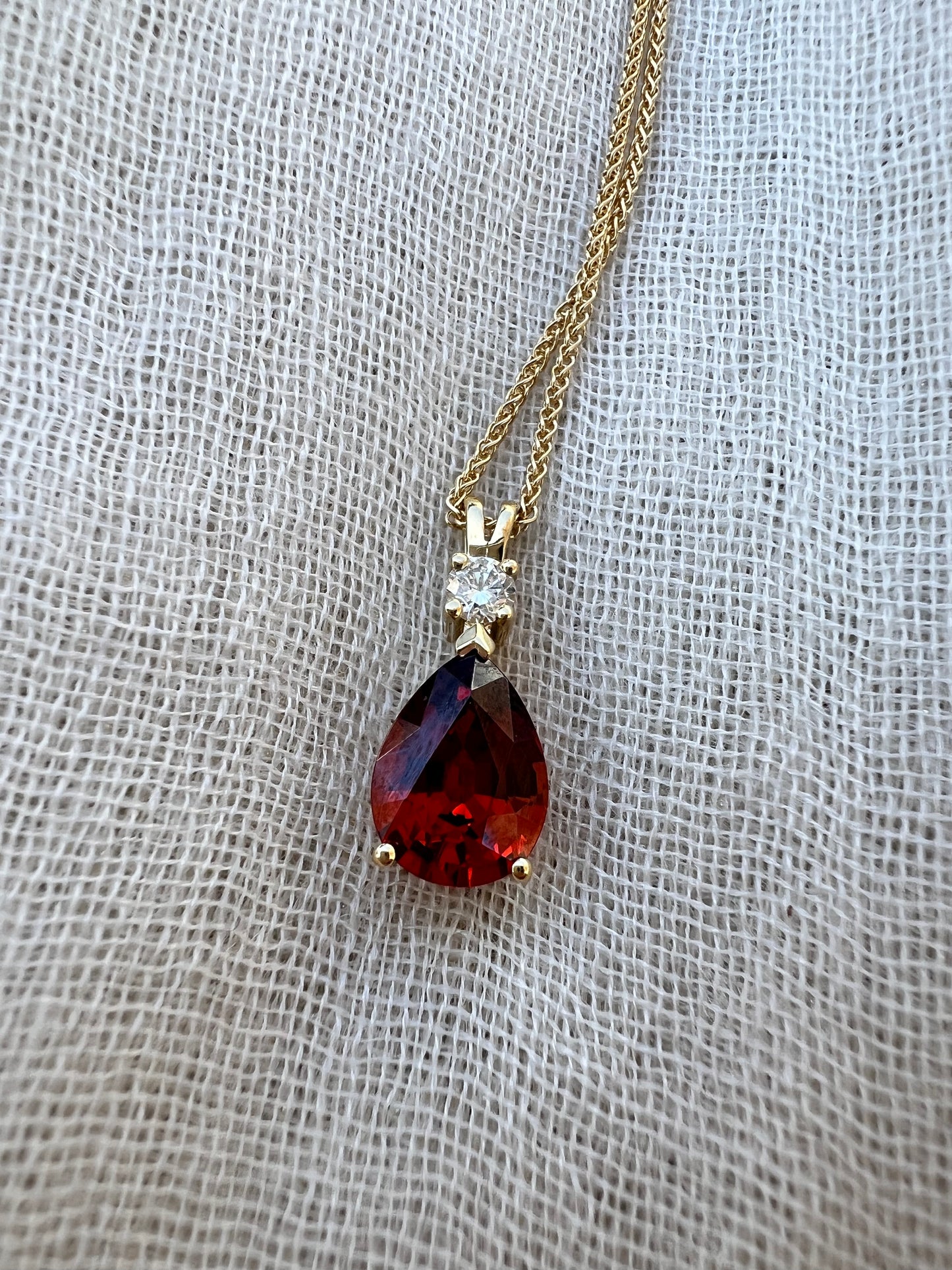 Spessartine Garnet pear pendant