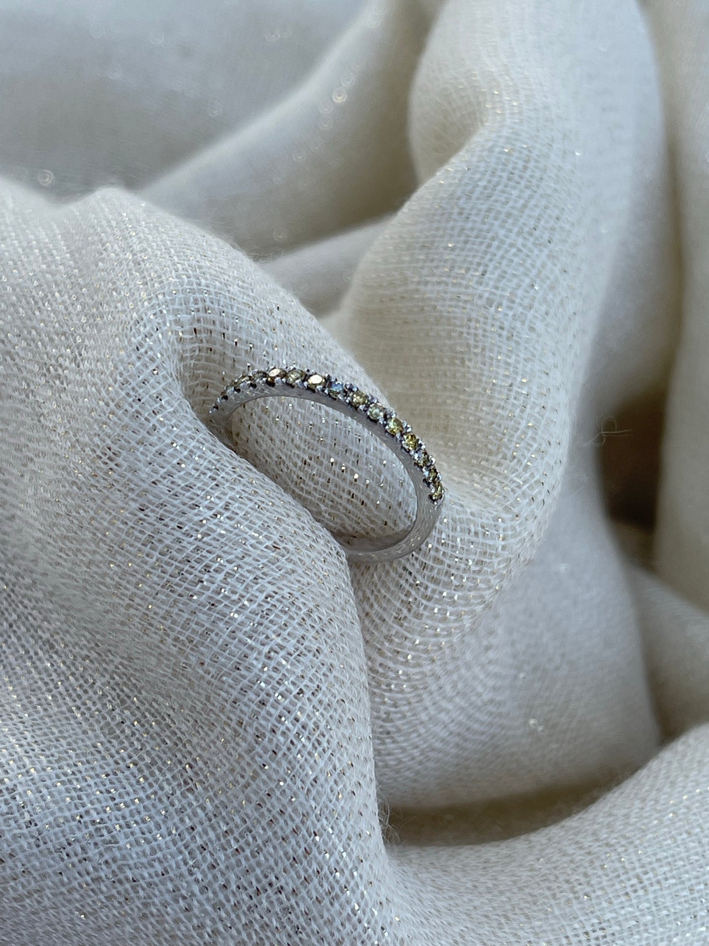 Yellow diamond half eternity band