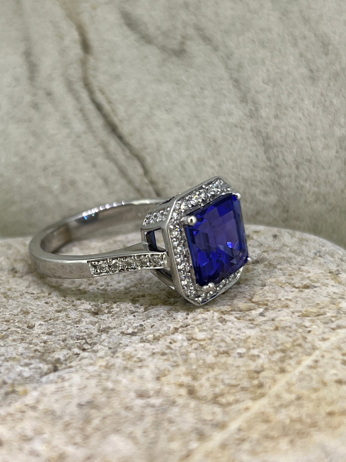 Tanzanite Asscher cut ring