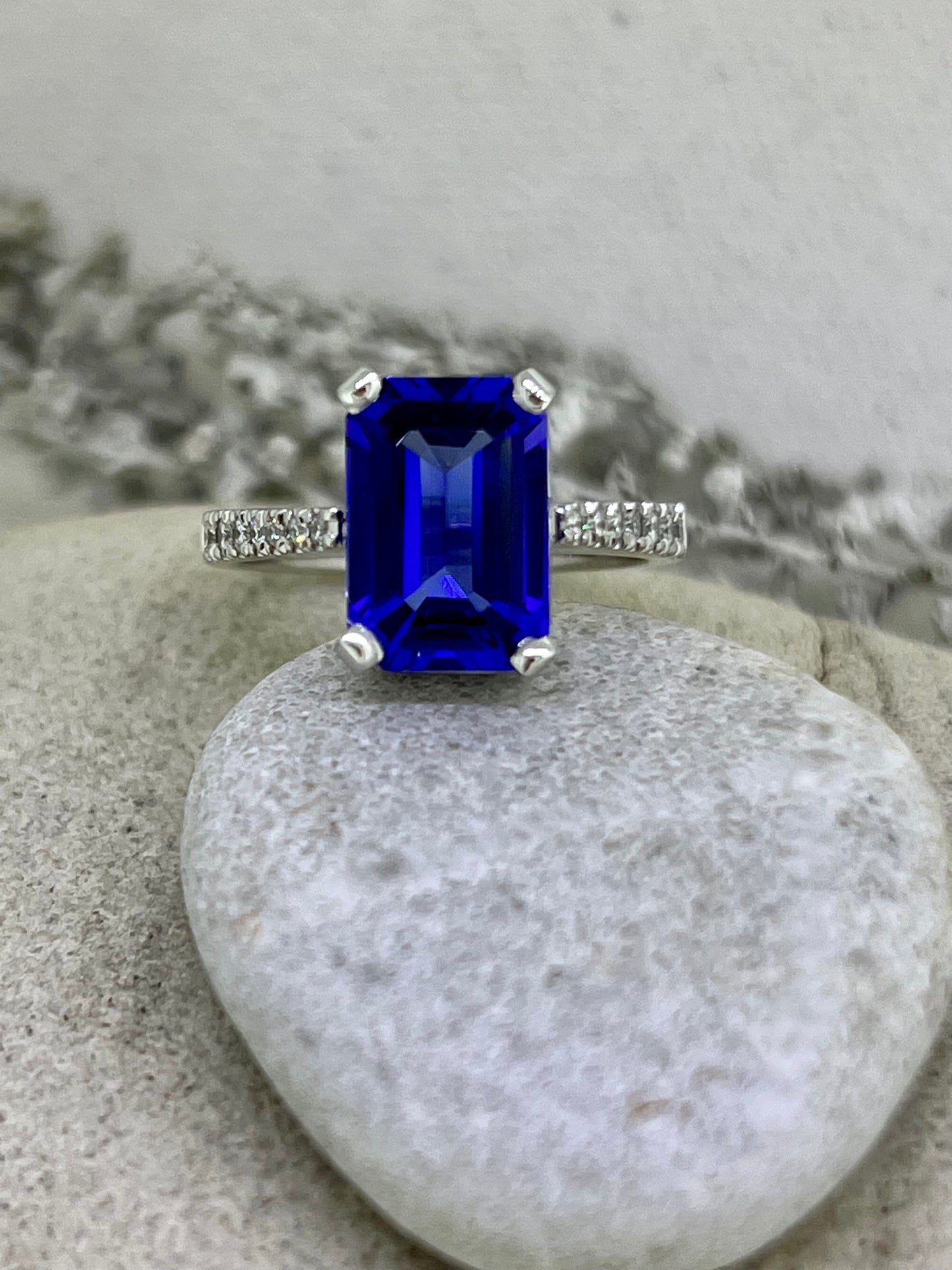 Tanzanite Emerald cut ring