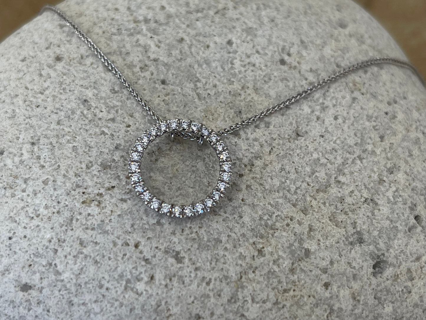 Diamond circle pendant and chain