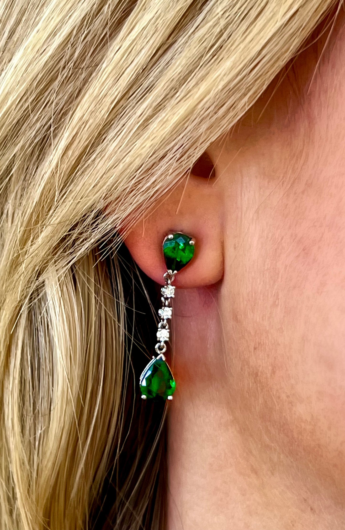 Tsavorite drop earrings