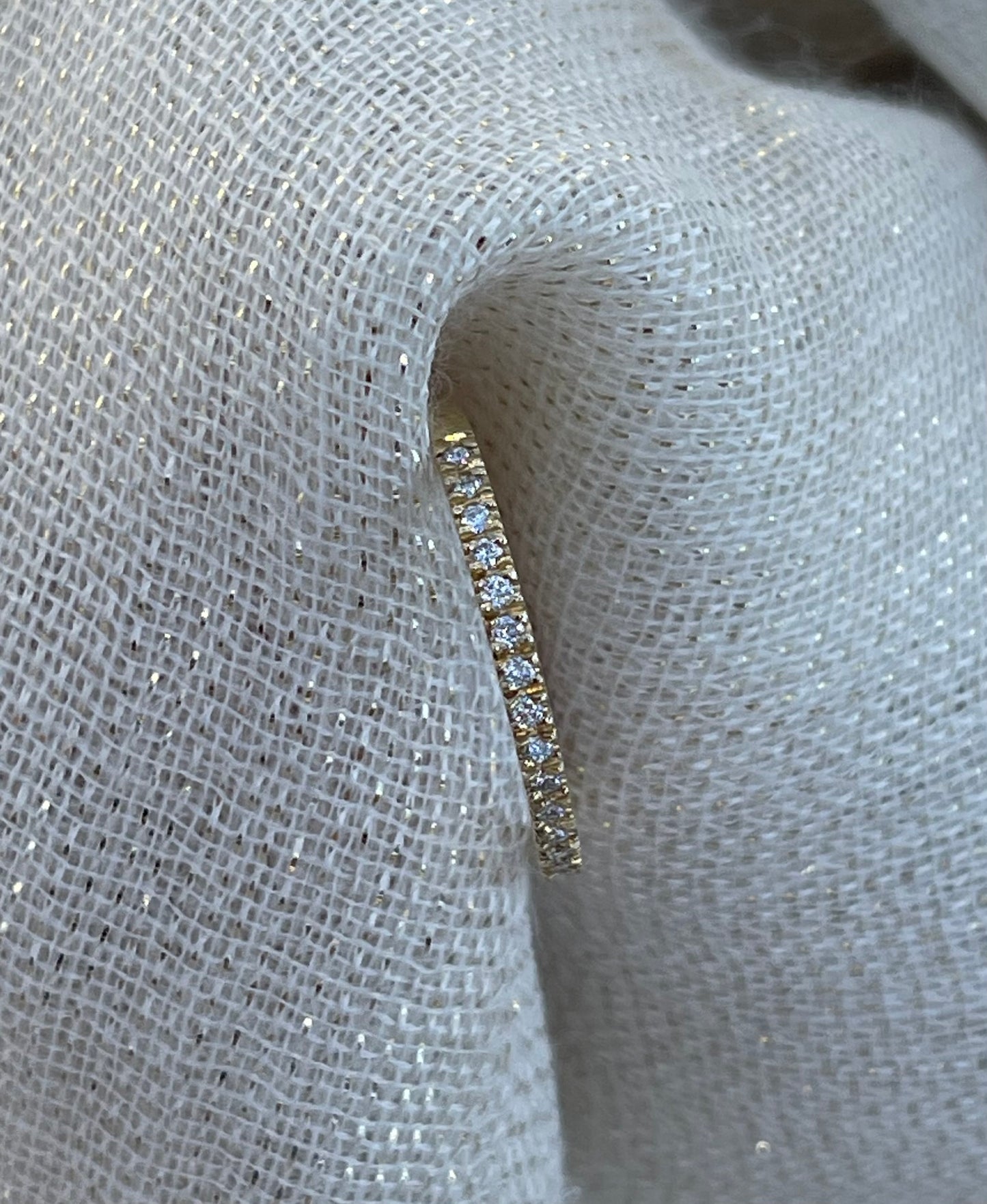 Yellow gold half eternity band