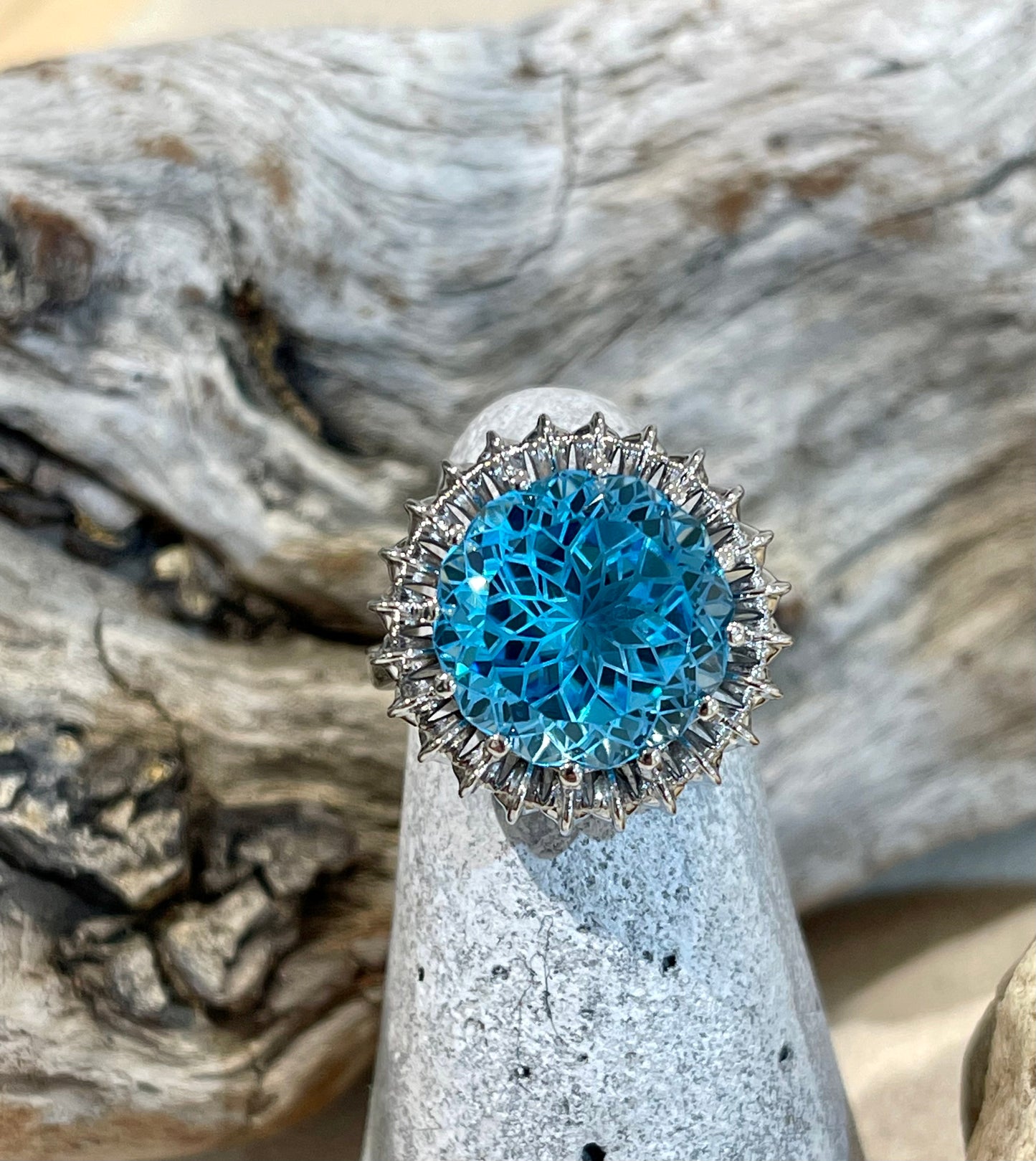 Star cut Swiss Topaz ring