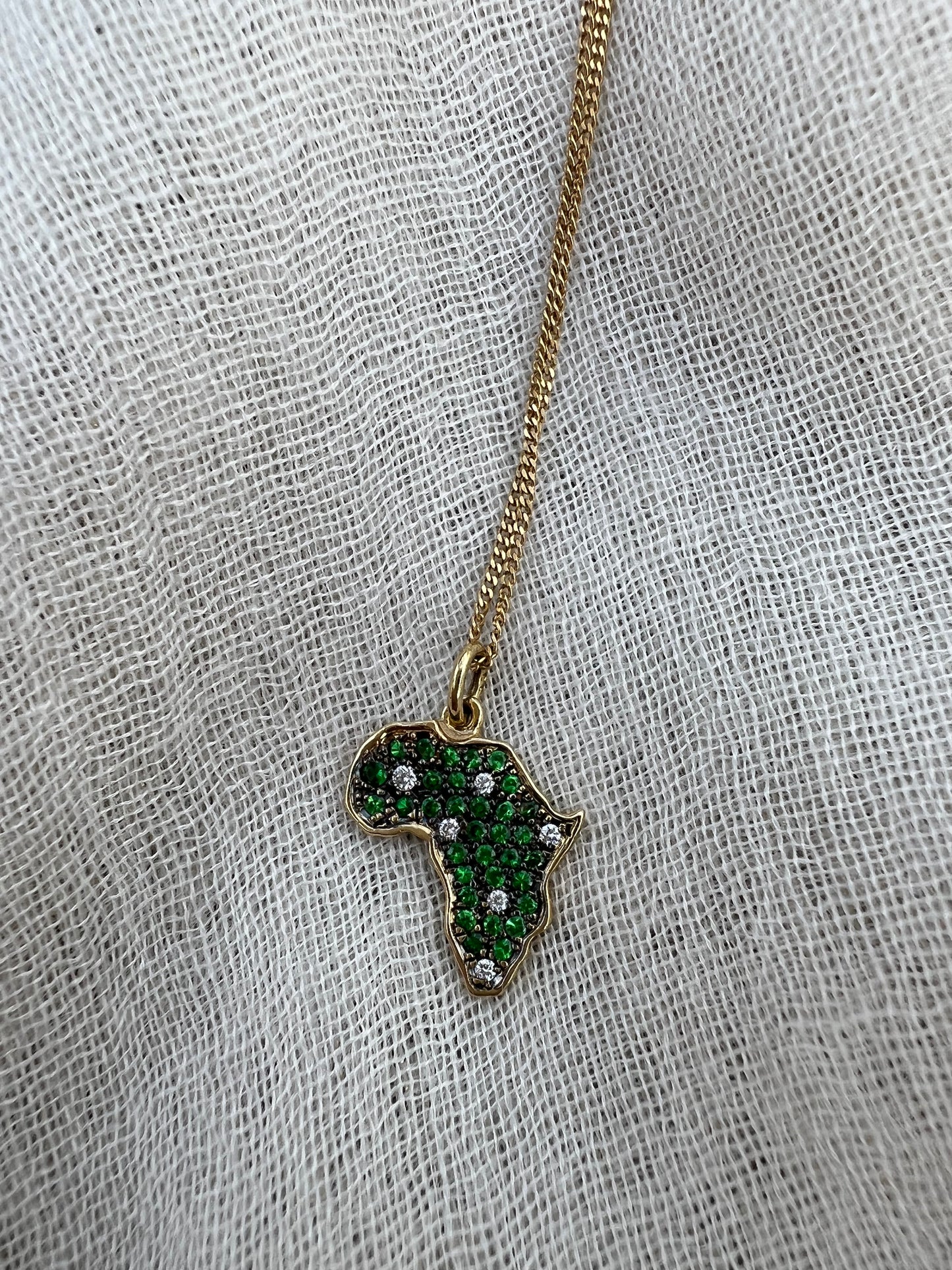 Africa pave pendant