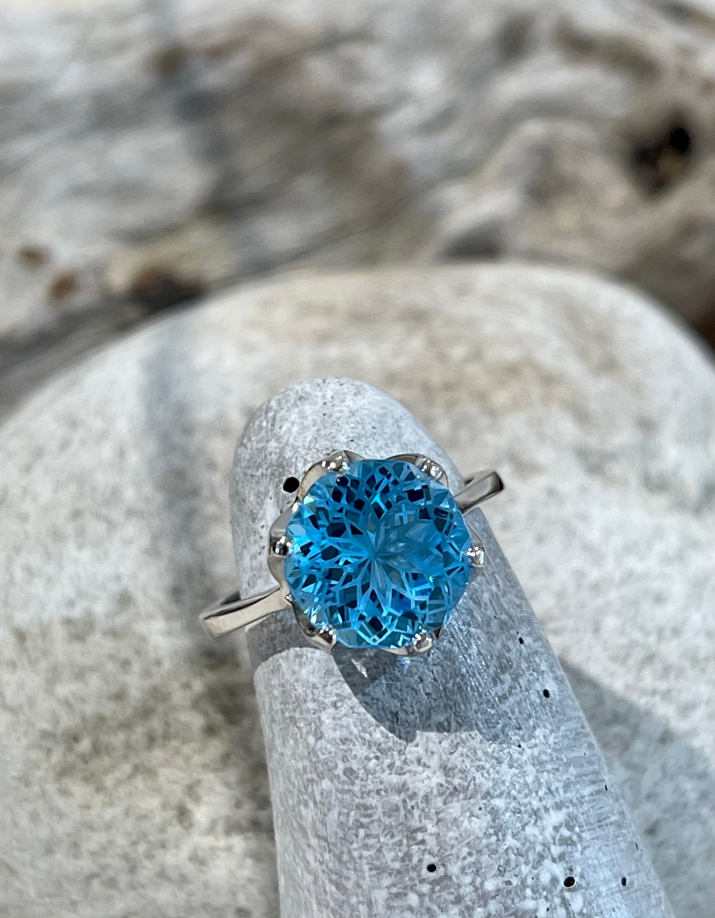 Swiss Topaz star cut ring