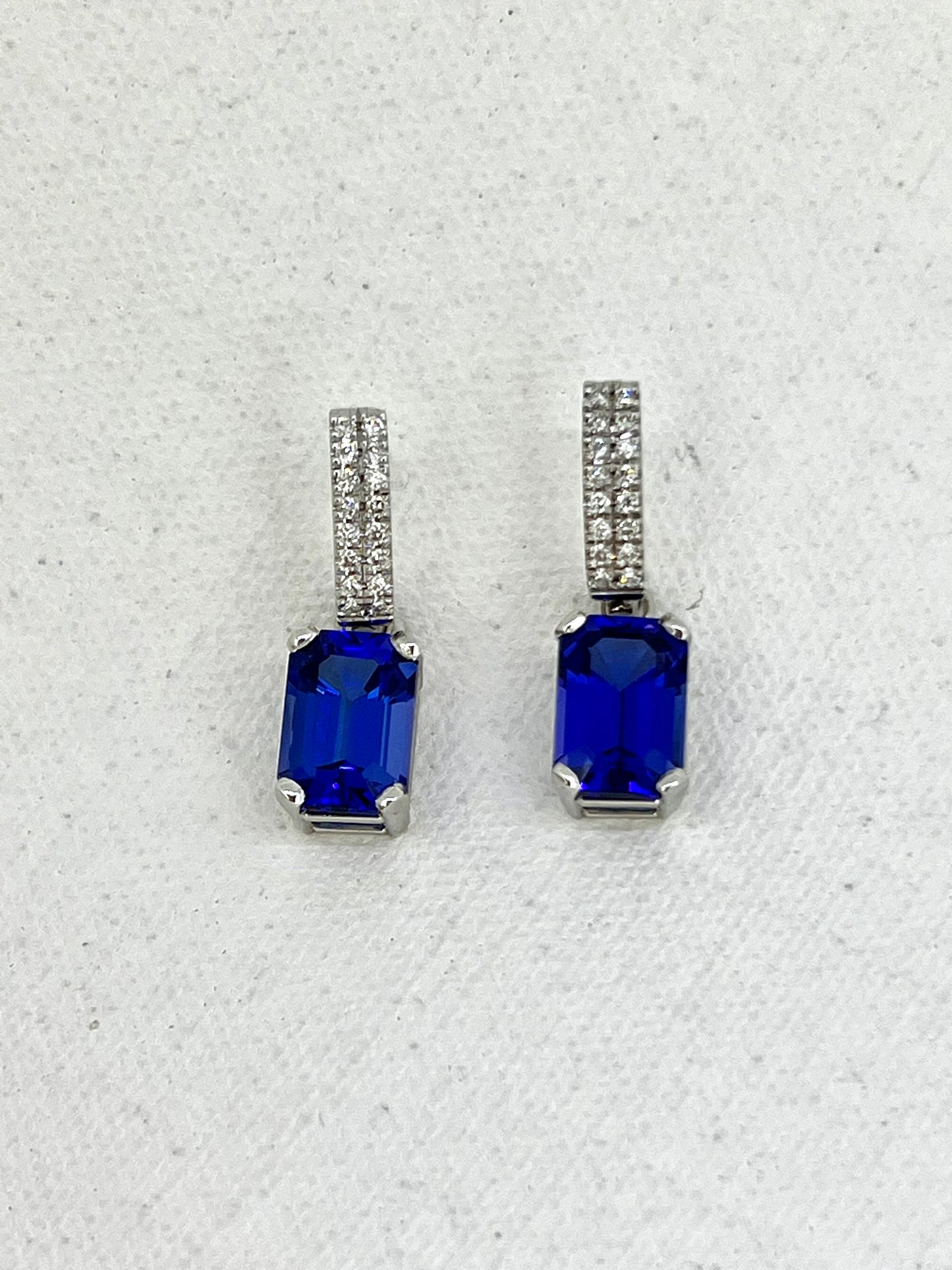 Tanzanite Emerald cut earrings