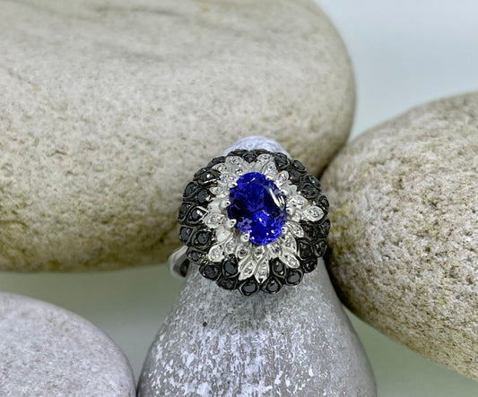 Pincushion Tanzanite ring