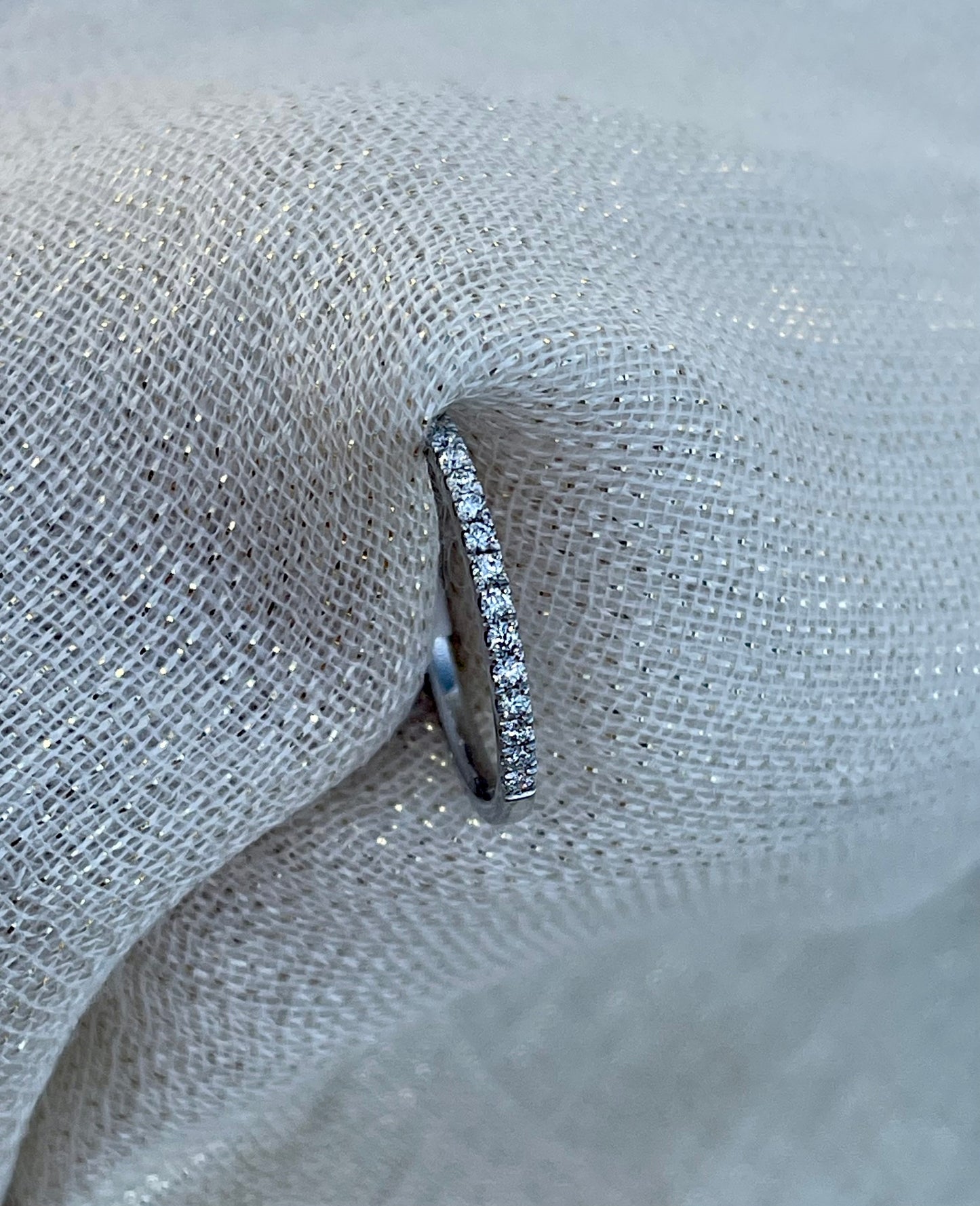 White gold half eternity band