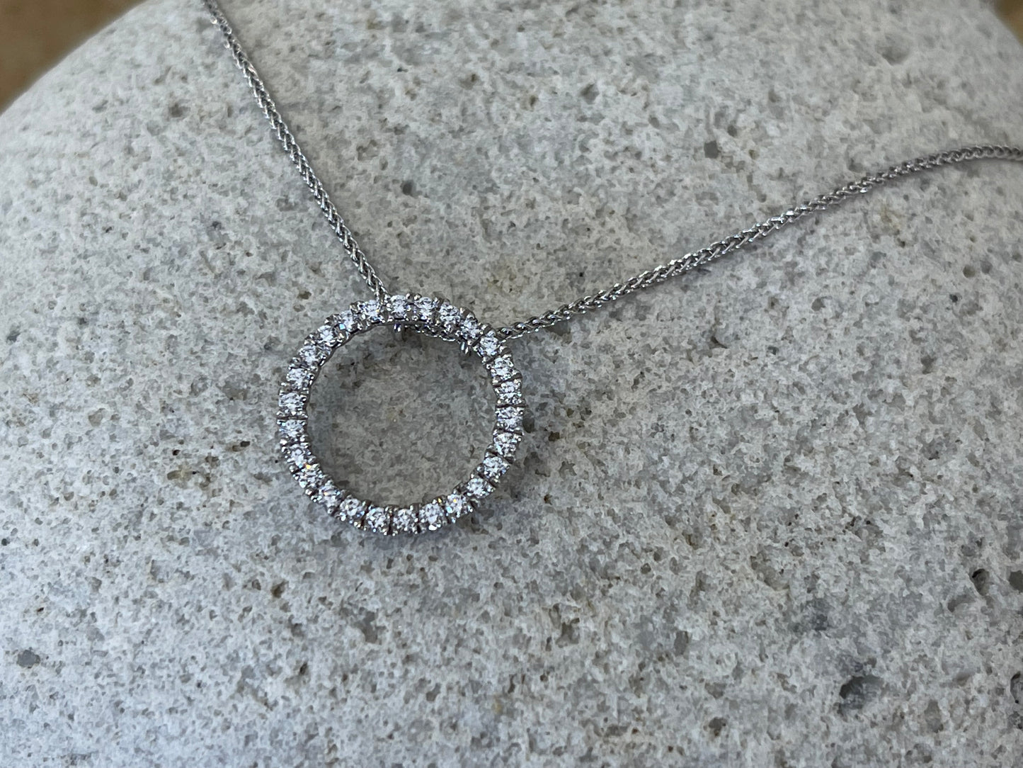 Diamond circle pendant and chain