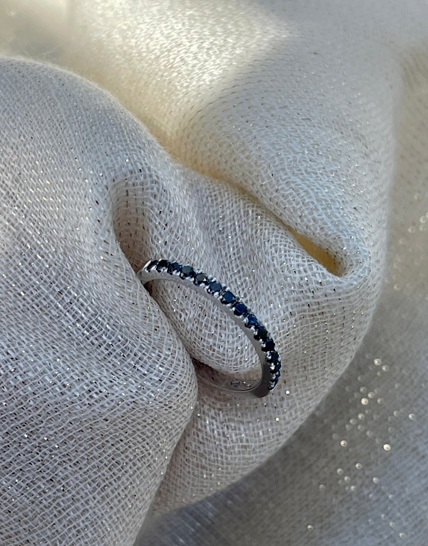 Black diamond half eternity band