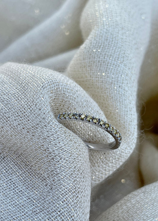 Yellow diamond half eternity band