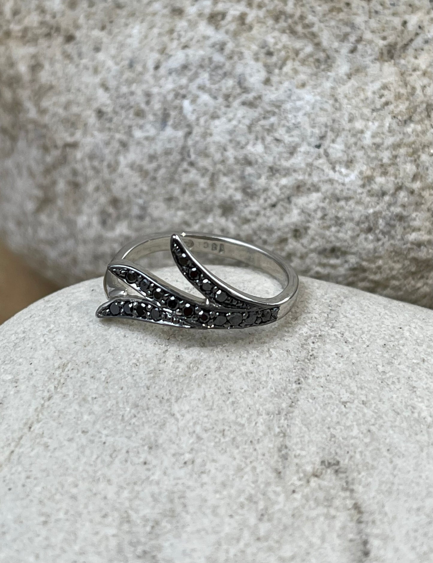 Black diamond spray ring