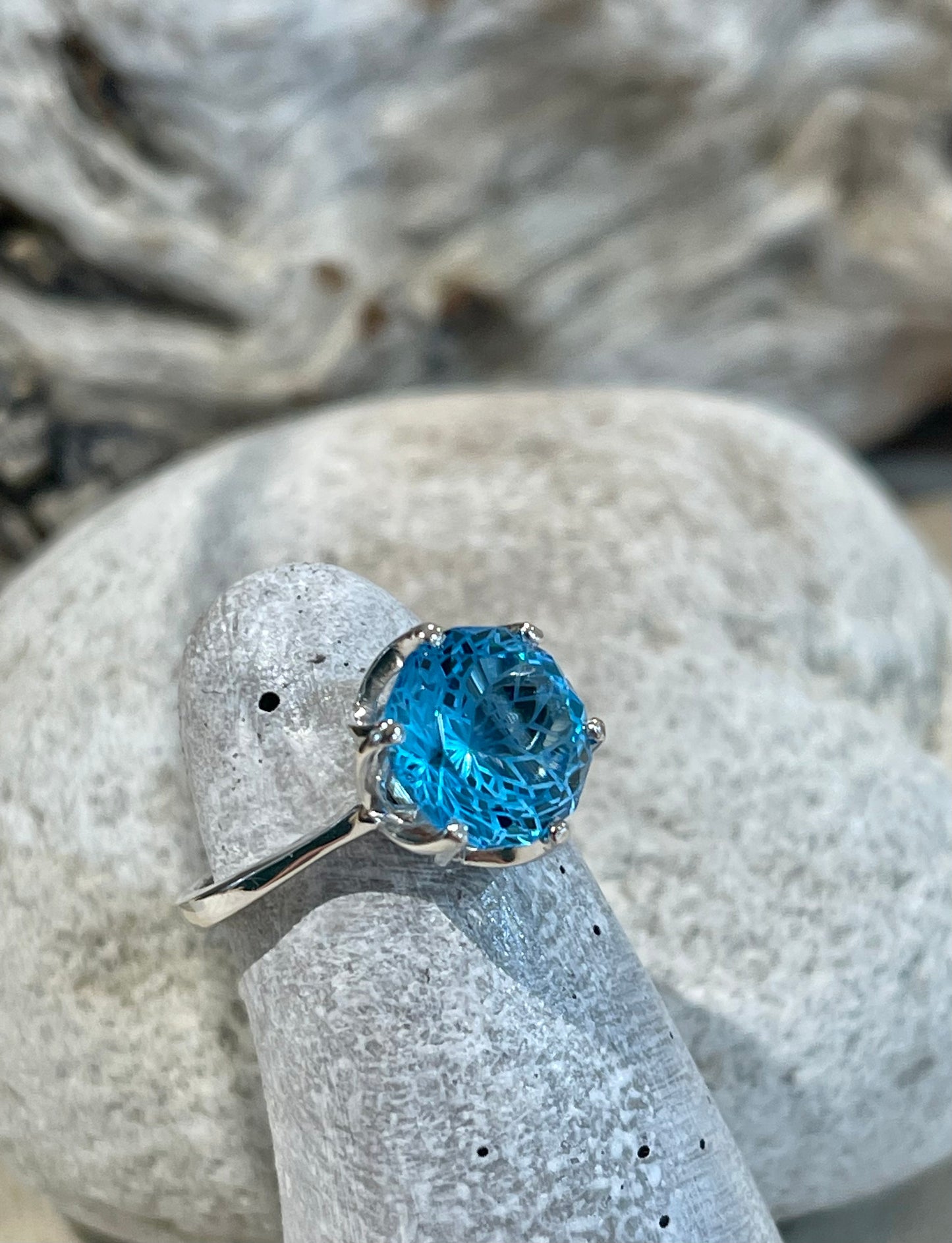 Swiss Topaz star cut ring