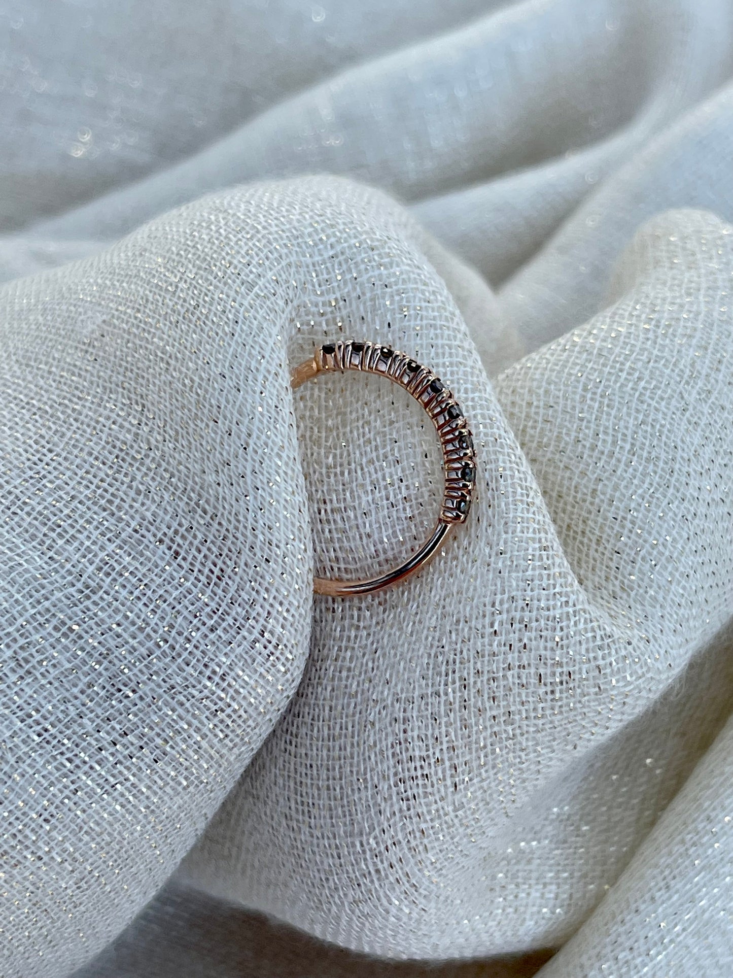 Brown diamond half eternity band