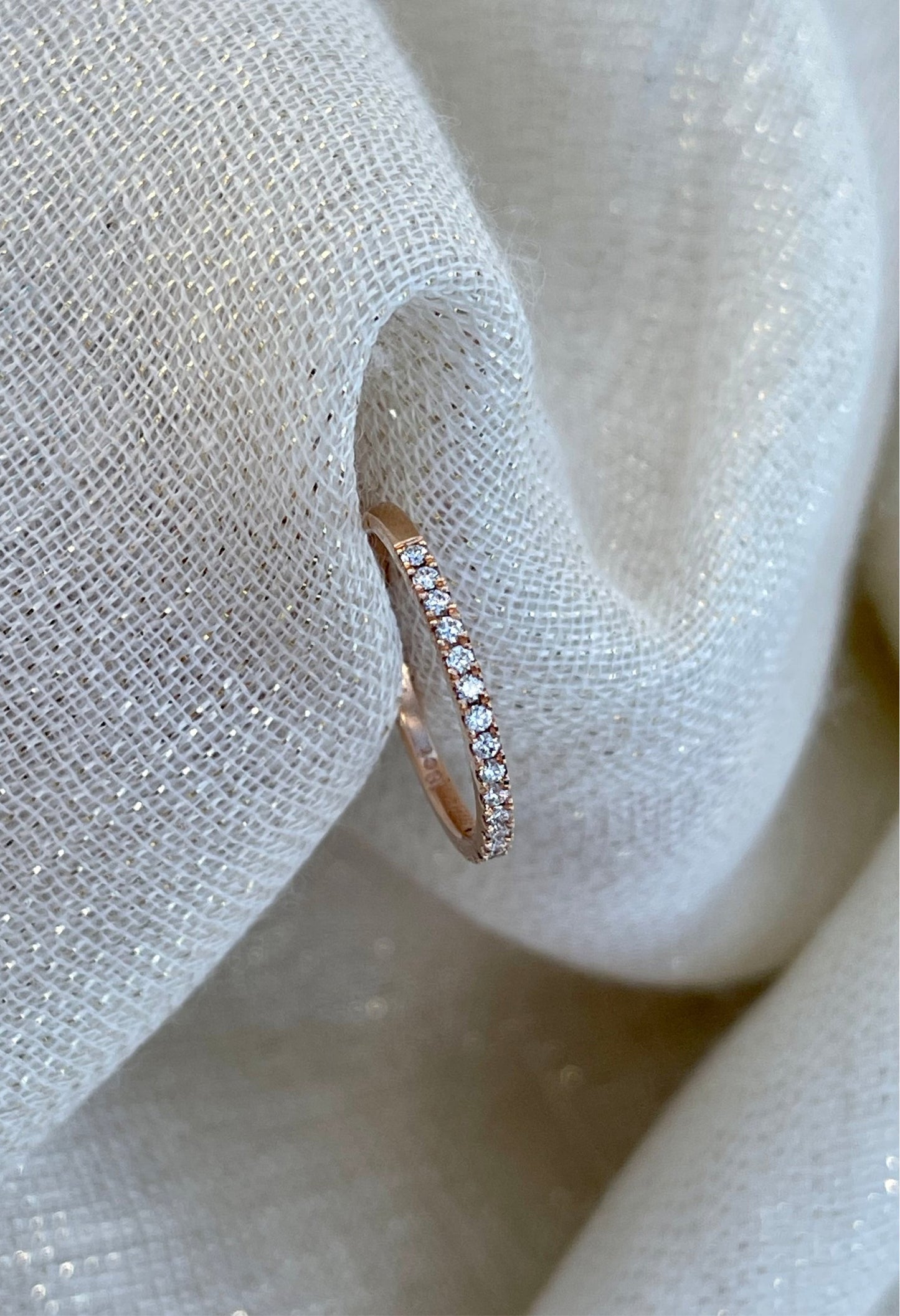 Rose gold half eternity band