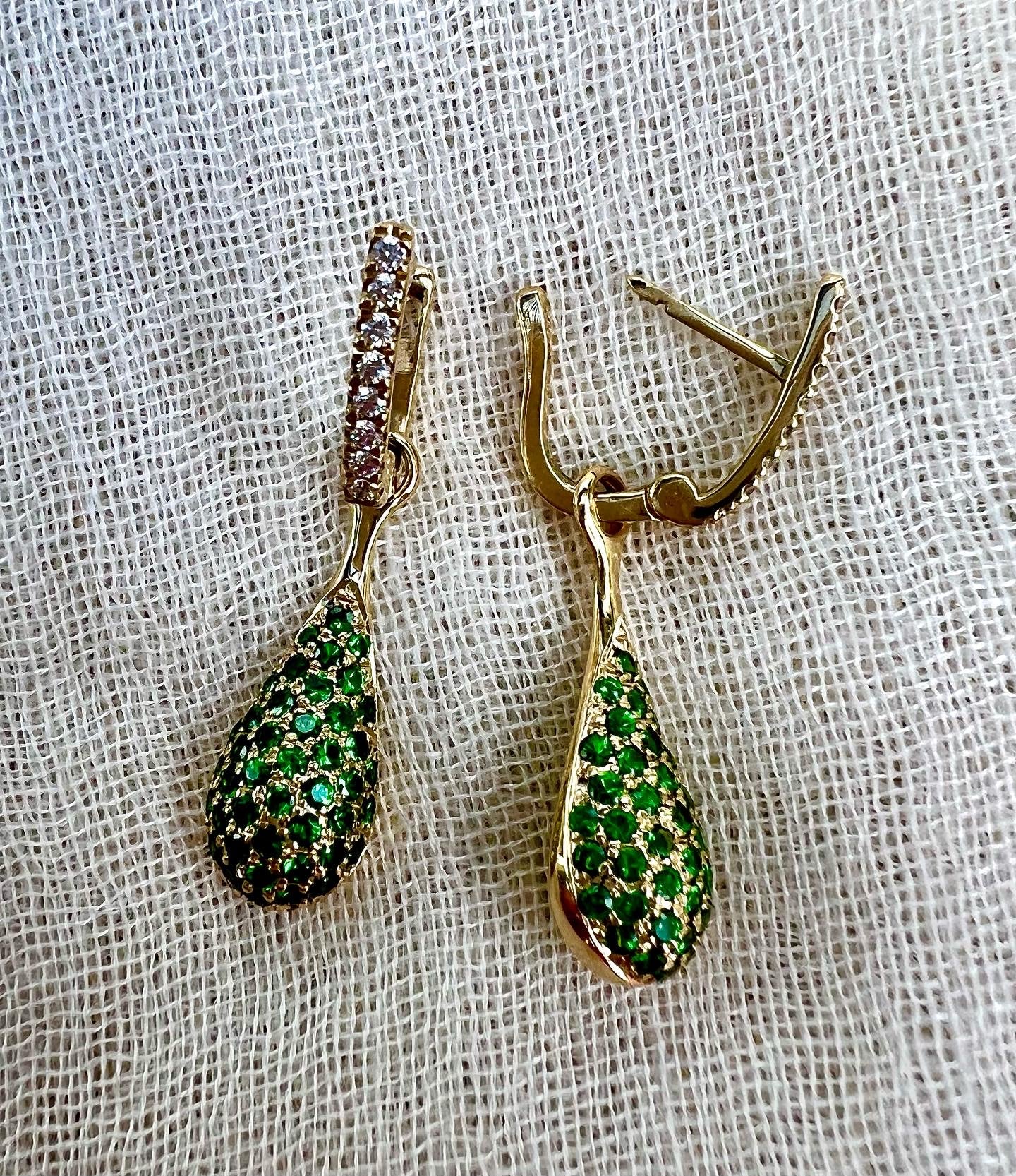 Tsavorite drop earrings