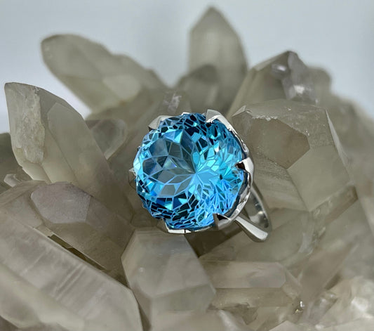 Topaz star cut ring