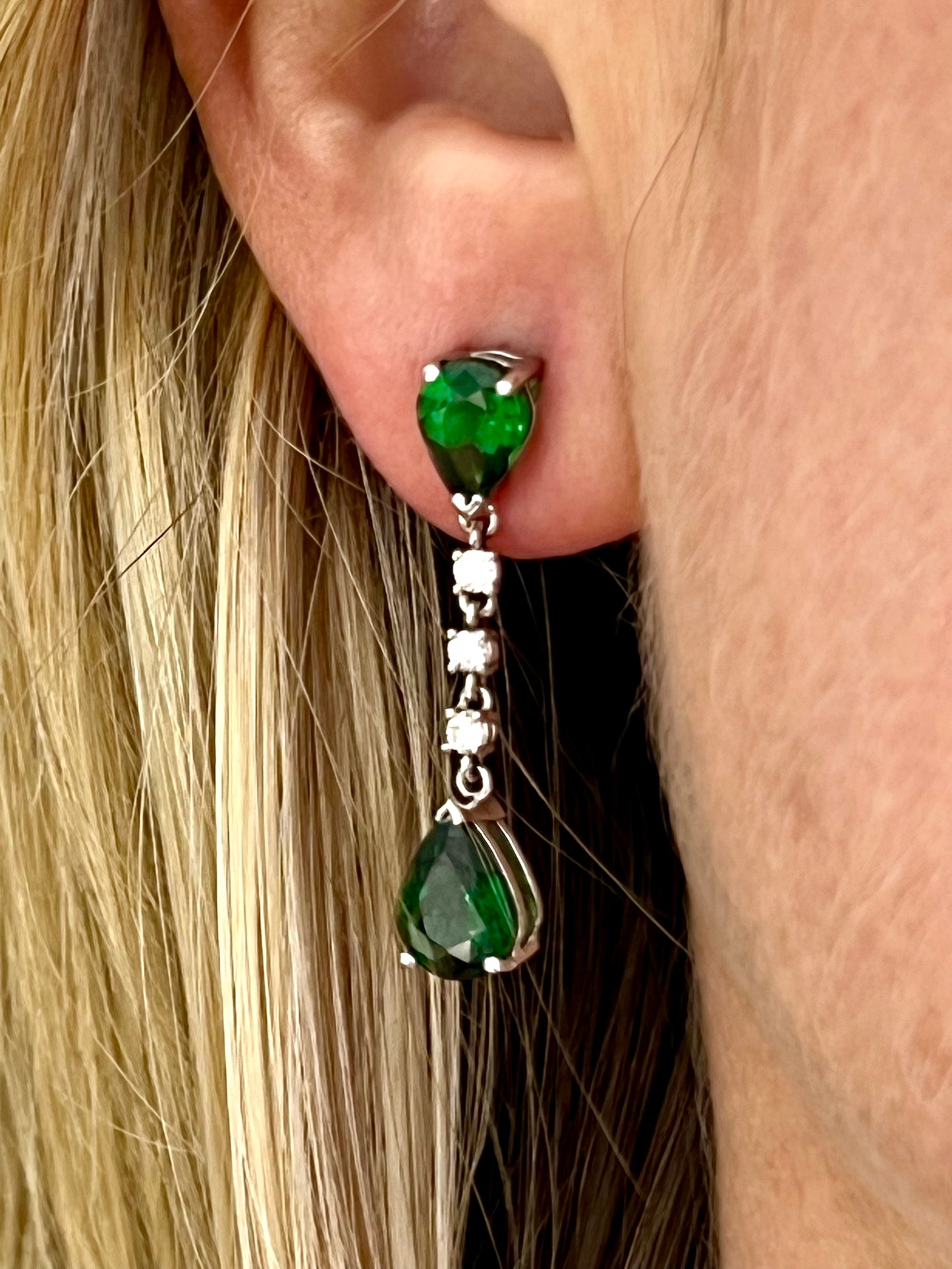 Tsavorite drop earrings