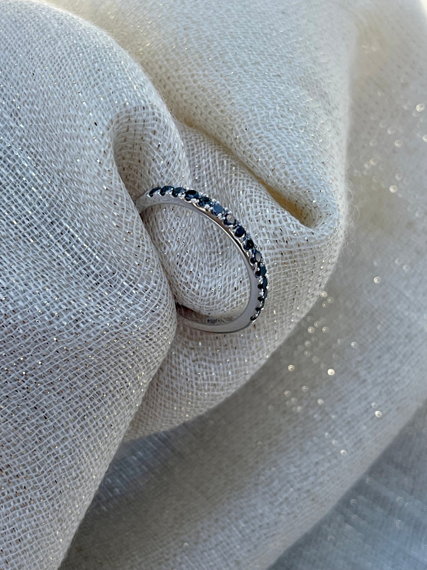 Black diamond half eternity band