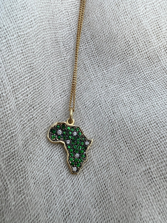 Africa pave pendant