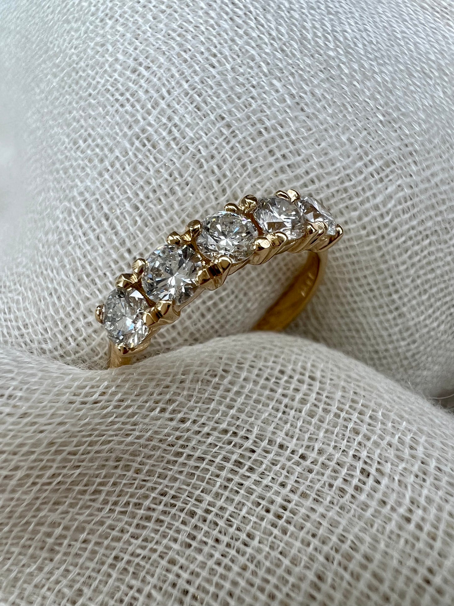 5 stone half eternity band